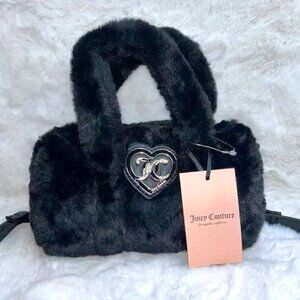 Juicy Couture Lets Get Cozy Roll Soft Cross Body Bag Black Liquorice